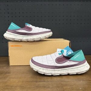 New W/ Box! Women's Merrell HUT MOC 2 Iris Teal Slip On Outdoor Sneakers Size 6